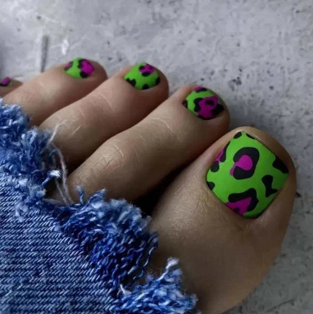 24 Pieces Fake Toe Press On Nails